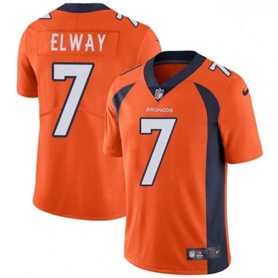 Men Nike Denver Broncos 7 John ElWay Orange Team Color Vapor Untouchable Limited Player NFL Jersey