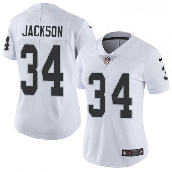 Womens Nike Oakland Raiders 34 Bo Jackson White Vapor Untouchable Limited Player NFL Jersey