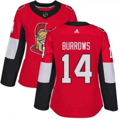 Womens Adidas Ottawa Senators 14 Alexandre Burrows Authentic Red Home NHL Jersey