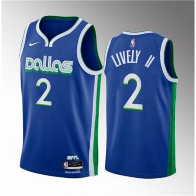 Men Dallas Mavericks 2 Dereck Lively II Blue 2023 Draft City Edition Stitched Basketball Jersey