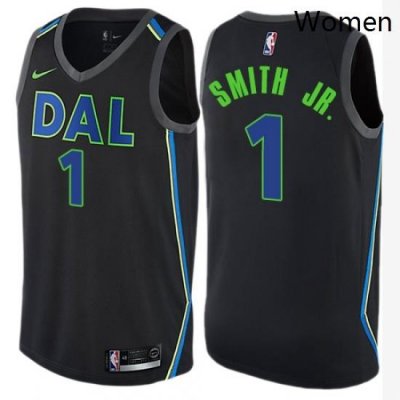 Womens Nike Dallas Mavericks 1 Dennis Smith Jr Swingman Black NBA Jersey City Edition