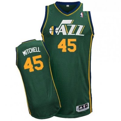 Youth Adidas Utah Jazz 45 Donovan Mitchell Authentic Green Alternate NBA Jersey