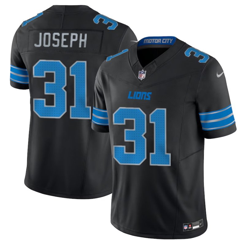 Men Detroit Lions 31 Kerby Joseph Black 2024 F U S E  2nd Alternate Vapor Limited Stitched Jersey