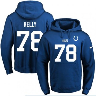 NFL Mens Nike Indianapolis Colts 78 Ryan Kelly Royal Blue Name Number Pullover Hoodie