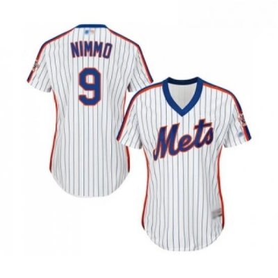 Womens New York Mets 9 Brandon Nimmo Authentic White Alternate Cool Base Baseball Jersey