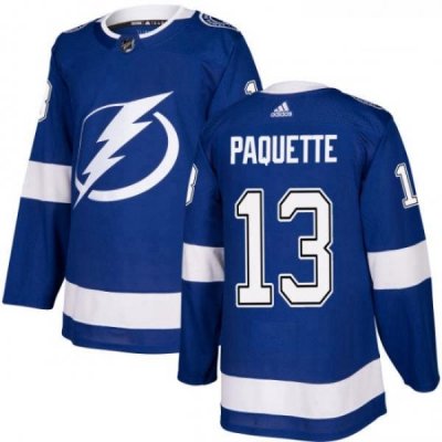 Youth Adidas Tampa Bay Lightning 13 Cedric Paquette Authentic Royal Blue Home NHL Jersey