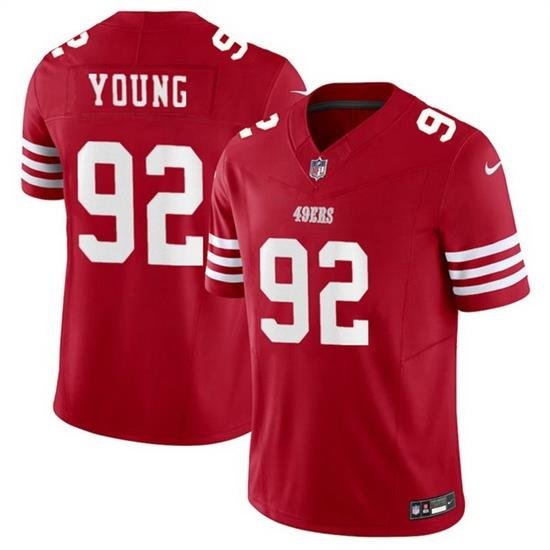 Men San Francisco 49ers 92 Chase Young Red 2023 F U S E  Stitched Football Jersey