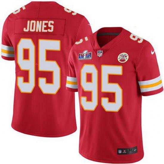 Nike Chiefs 95 Chris Jones Red Team Color Youth Bound Stitched NFL Vapor Untouchable Limited 2024 Super Bowl LVIII Jersey