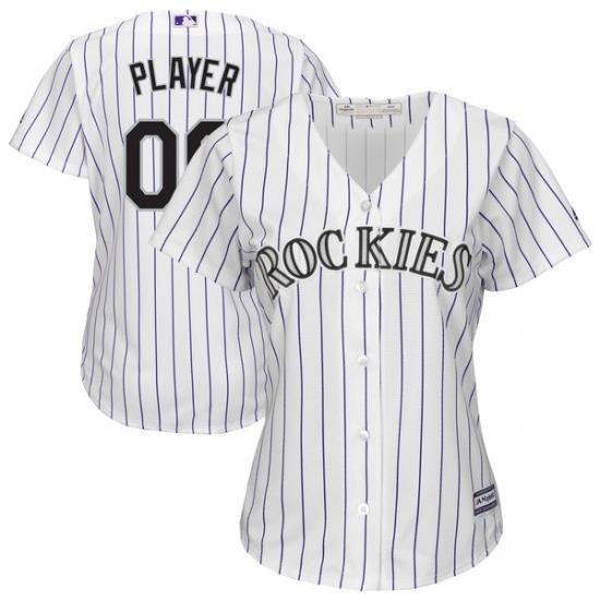 Men Women Youth All Size Colorado Rockies Majestic White Home Cool Base Custom Jersey