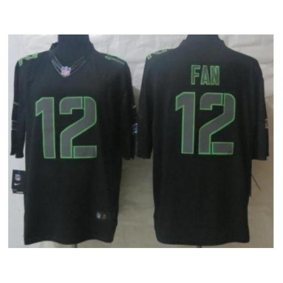 Nike Seattle Seahawks 12 Fan Black Impact Limited NFL Jersey