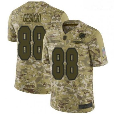 Dolphins #88 Mike Gesicki Camo Youth Stitched Football Limited 2018 Salute to Service Jersey