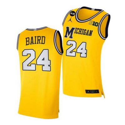 Michigan Wolverines C.J. Baird Yellow Blm Social Justice Men Jersey