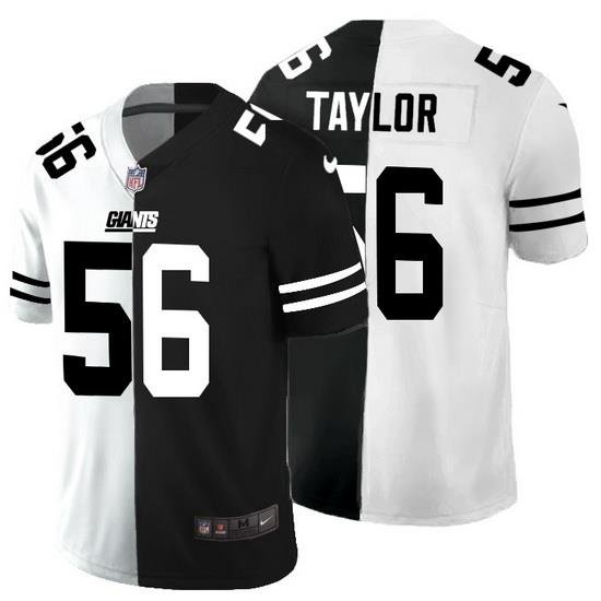 New York Giants 56 Lawrence Taylor Men Black V White Peace Split Nike Vapor Untouchable Limited NFL Jersey