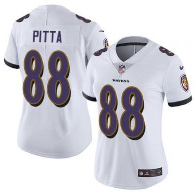 Nike Ravens #88 Dennis Pitta White Womens Stitched NFL Vapor Untouchable Limited Jersey