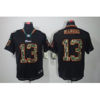 Nike Miami Dolphins 13 Dan Marino Black Elite Lights Out Camo Number NFL Jersey