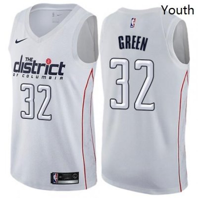 Youth Nike Washington Wizards 32 Jeff Green Swingman White NBA Jersey City Edition