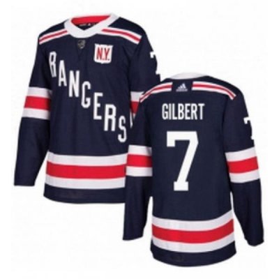 Mens Adidas New York Rangers 7 Rod Gilbert Authentic Navy Blue 2018 Winter Classic NHL Jersey