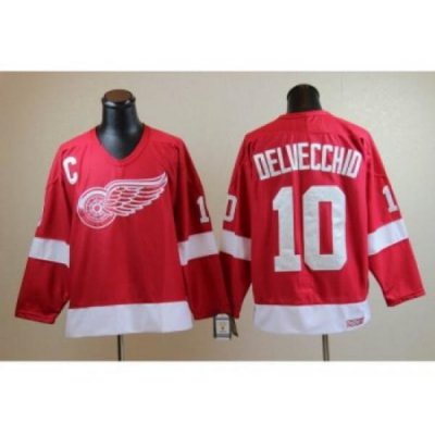 NHL Jerseys Detroit Red Wings #10 Delvecchio CCM Throwback red