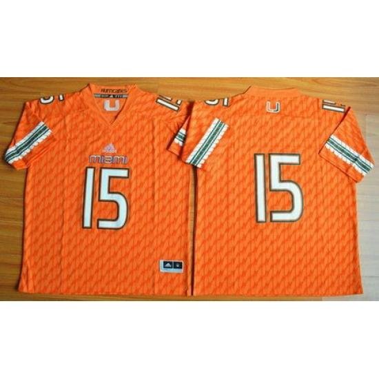 Hurricanes #15 Brad Kaaya Orange Stitched NCAA Jerseys