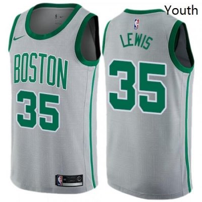 Youth Nike Boston Celtics 35 Reggie Lewis Swingman Gray NBA Jersey City Edition