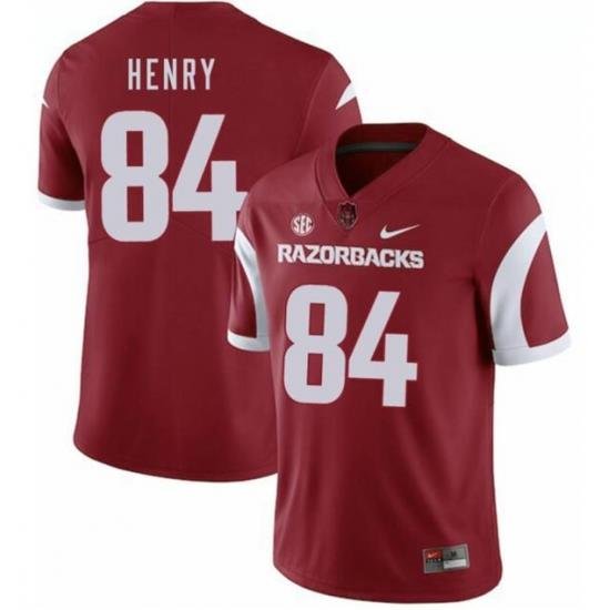 Men Arkansas Razorbacks Hunter Henry Red College Stitched NCAA Jersey