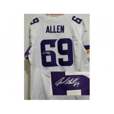 Nike Minnesota Vikings 69 Jared Allen White Elite Signed NFL Jersey