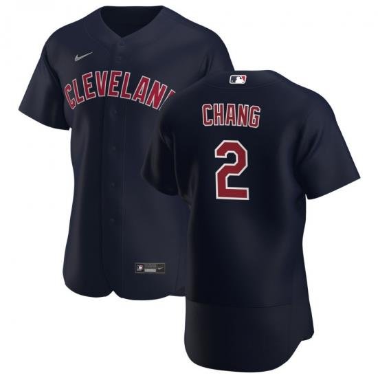 Men Cleveland Indians 2 Yu Chang Men Nike Navy Alternate 2020 Flex Base Player MLB Jersey