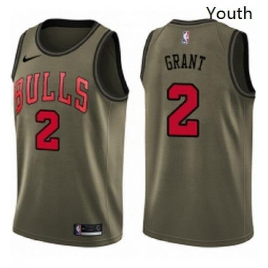 Youth Nike Chicago Bulls 2 Jerian Grant Swingman Green Salute to Service NBA Jersey