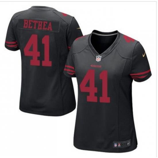 Women NEW San Francisco 49ers #41 Antoine Bethea Black Alternate Stitched NFL Elite Jersey