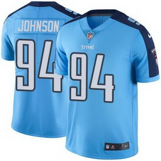 Nike Titans #94 Austin Johnson Light Blue Mens Stitched NFL Limited Rush Jersey