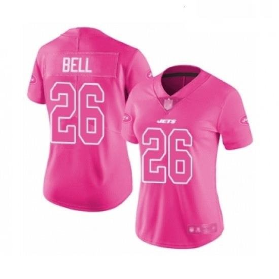 Womens New York Jets 26 Le Veon Bell Limited Pink Rush Fashion Football Jersey