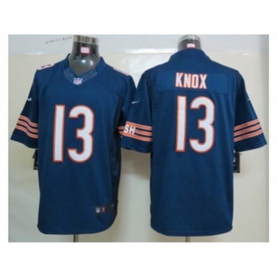 Nike Chicago Bears 13 Johnny Knox Blue Limited NFL Jersey