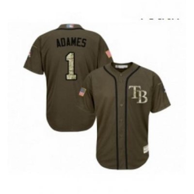 Youth Tampa Bay Rays 1 Willy Adames Authentic Green Salute to Service Baseball Jersey