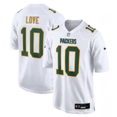 Men Green Bay Packers 10 Jordan Love White Fashion Stitched Game Jersey