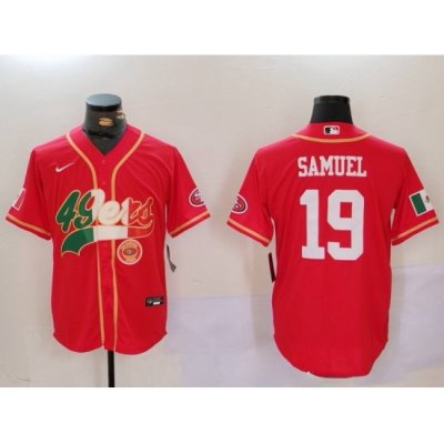 Men San Francisco 49ers 2319 Deebo Samuel Red With Patch Cool Base Stitched Baseball Jerseys