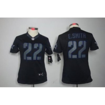 Women Nike Dallas CoWboys 22# E.SMITH Black Jerseys[Impact Limited]