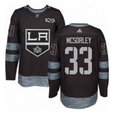 Mens Adidas Los Angeles Kings 33 Marty Mcsorley Premier Black 1917 2017 100th Anniversary NHL Jersey