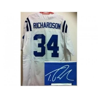 Nike Indianapolis Colts 34 Trent Richardson White Elite Signed NFL Jersey