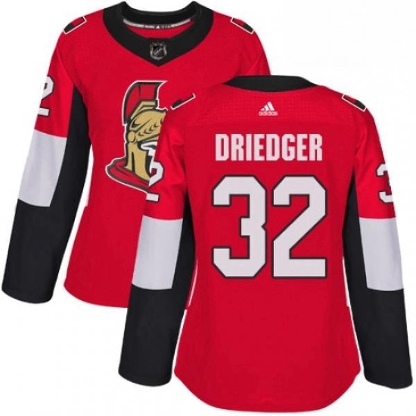 Womens Adidas Ottawa Senators 32 Chris Driedger Premier Red Home NHL Jersey