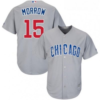 Youth Majestic Chicago Cubs 15 Brandon Morrow Authentic Grey Road Cool Base MLB Jersey