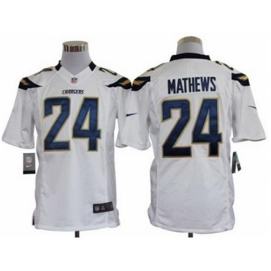 Nike San Diego Chargers 24 Ryan MatheWs White LIMITED NFL Jersey