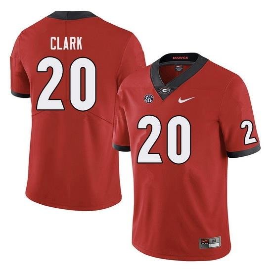 Men #20 Sevaughn Clark Georgia Bulldogs College Football Jerseys Sale-Red