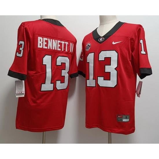 Men #13 Stetson BENNETT IV Georgia Bulldogs College Football Jerseys Sale red