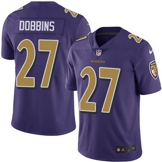 Nike Ravens 27 J K  Dobbins Purple Men Stitched NFL Limited Rush Jersey