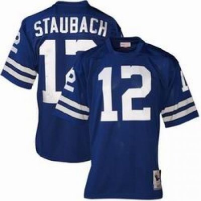 Dallas CoWboys 12 R Staubach blue throWback Jersey