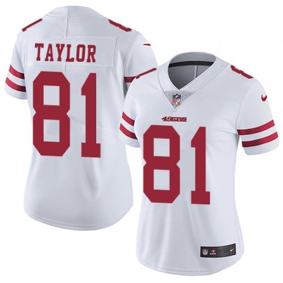 Nike 49ers #81 Trent Taylor White Womens Stitched NFL Vapor Untouchable Limited Jersey