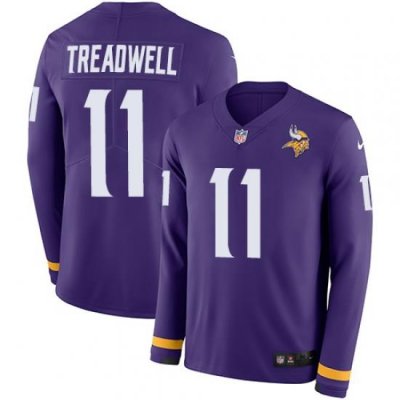 Nike Vikings #11 Laquon Treadwell Purple Team Color Men Stitched NFL Limited Therma Long Sleeve Jersey