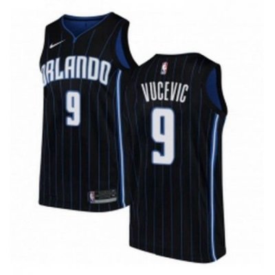 Youth Nike Orlando Magic 9 Nikola Vucevic Authentic Black Alternate NBA Jersey Statement Edition