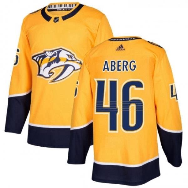 Youth Adidas Nashville Predators 46 Pontus Aberg Authentic Gold Home NHL Jersey