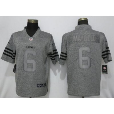 Nike Browns 6 Baker Mayfield Gray Gridiron Gray Vapor Untouchable Limited Jersey